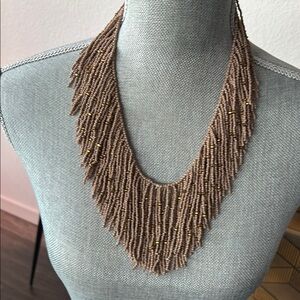 Chic Beaded Necklace with Gold Accents